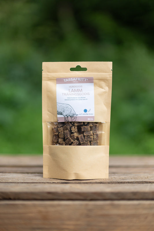 Tassafritt Belöningsgodis Lamm – Litet, naturligt och oemotståndligt!
