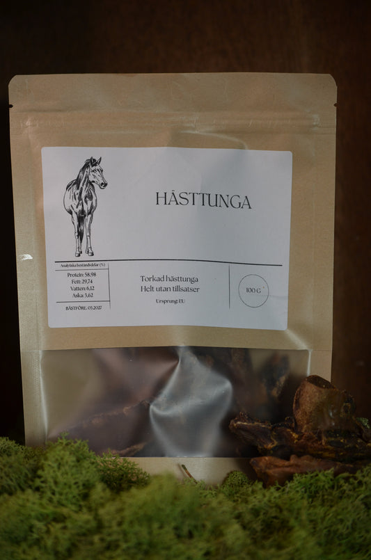 Torkad hästtunga – smakrikt och allergivänligt hundsnacks