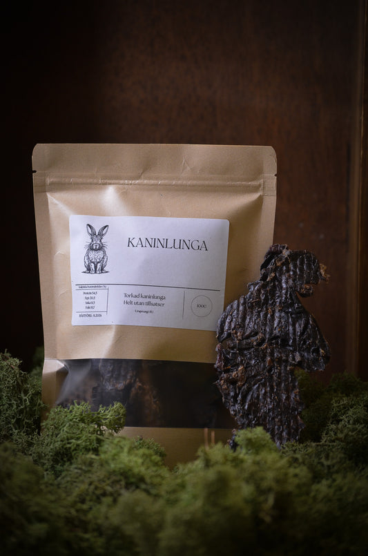 Torkad kaninlunga – lätt, krispig och naturligt god belöning för hundar