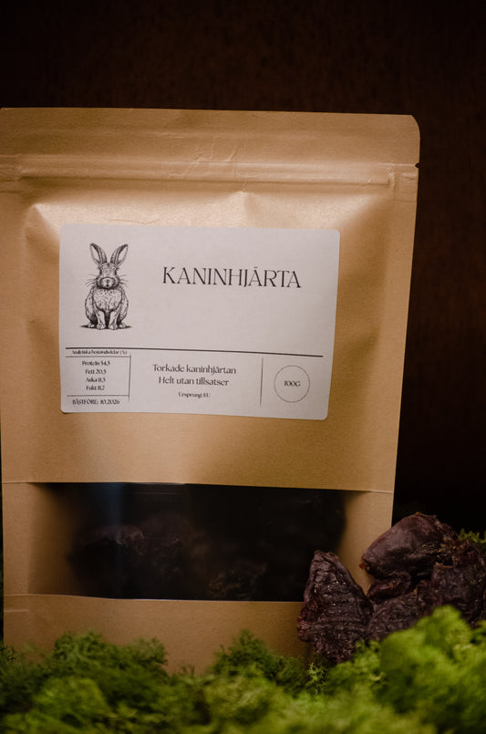 Torkade Kaninhjärtan – Naturligt & Lättsmält Hundgodis